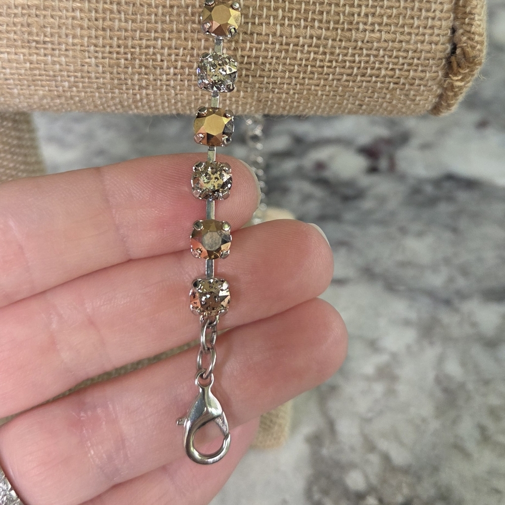Rose Gold and Silver 6mm Crystal Bracelet